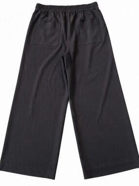LOFT Ann Taylor Black Silky Wide Leg Pull-On Pants Size M